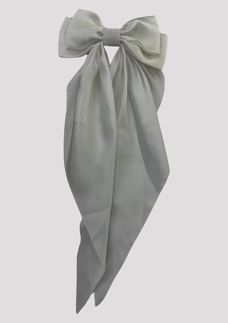 Long Vintage Curls With Head Scarf Bow Vintage Silk Bow Clip